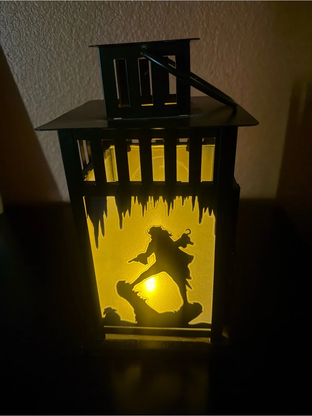 Peter Pan themed 4 sided Black Metal Decorative Lantern